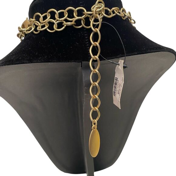 CHICO'S STUNNING HAMMERED GOLD NECKLACE NWTS - Picture 12 of 15